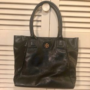 Tory Burch black leather tote